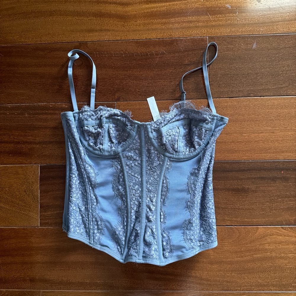 Lace Corset Top in Blue